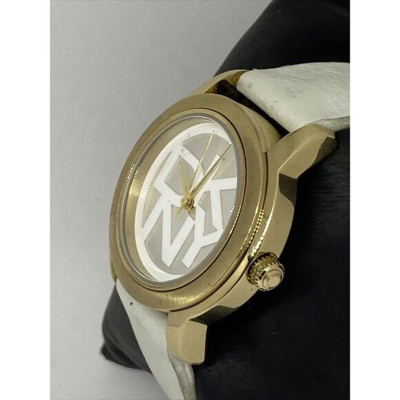 DKNY NY-8827 Women\'s White Leather Analog Dial Quartz Genuine Wrist Watch EY773 main image 5